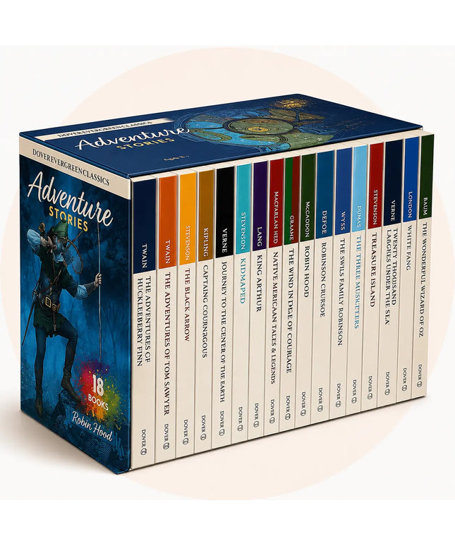 Dover Evergreen Classics Adventure Stories: 18-Book Box Set
