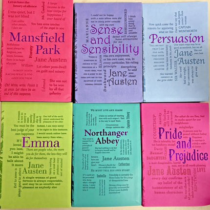 Jane Austen 6 Book Faux Leather Bound Set with Decorative Pages