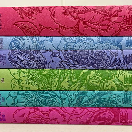 Jane Austen 6 Book Faux Leather Bound Set with Decorative Pages
